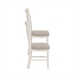 Linon Jane X-Back Upholstered Dining Side Chairs Set of 2 in Vanilla White Wood