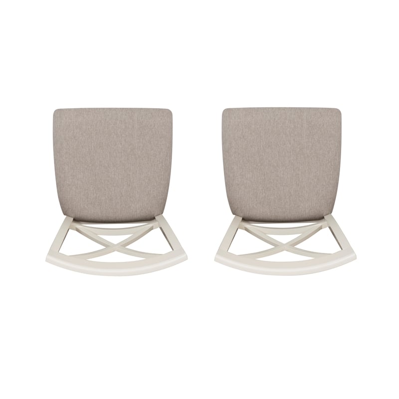 Linon Jane X-Back Upholstered Dining Side Chairs Set of 2 in Vanilla White Wood