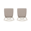 Linon Jane X-Back Upholstered Dining Side Chairs Set of 2 in Vanilla White Wood