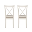 Linon Jane X-Back Upholstered Dining Side Chairs Set of 2 in Vanilla White Wood