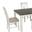 Linon Jane Wood Five Piece Upholstered Dining Set in Vanilla White and Gray