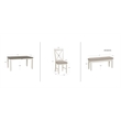 Linon Jane 6 Pce Upholstered Dining Set with Bench in Vanilla White/Gray Wood
