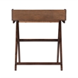 Linon Cade Wood Folding Desk in Antique Walnut Brown