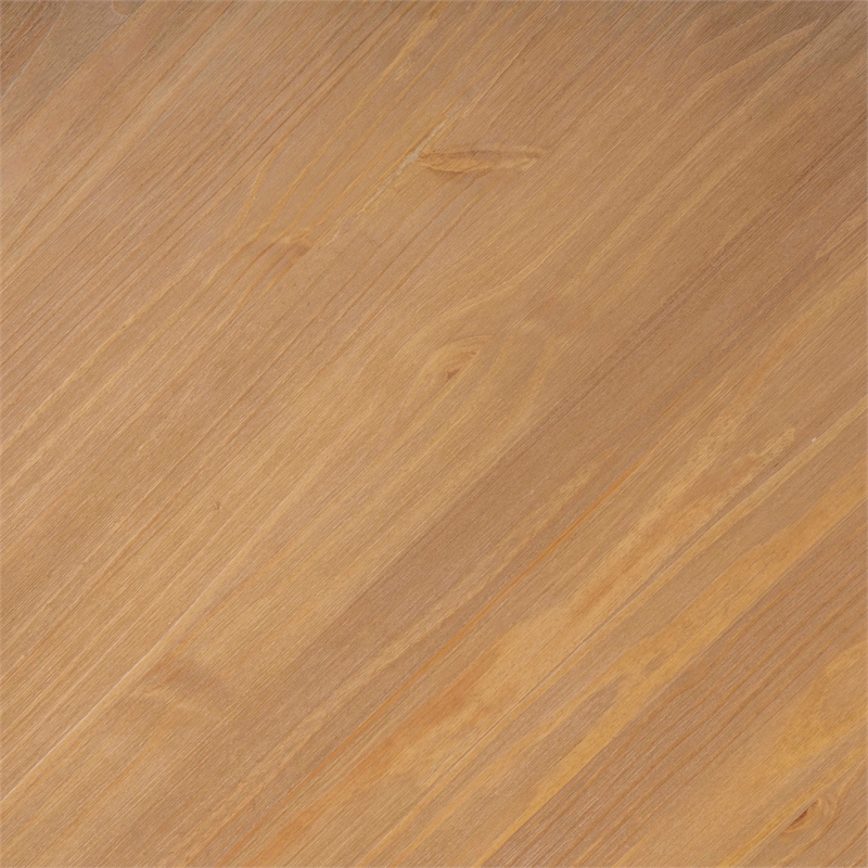 Linon Troyin 2 Tone Round Pedestal Dining Table in Natural and White Solid Wood