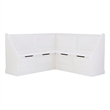 Linon Troyin Corner Breakfast Nook with Hidden Storage in Solid White Pine Wood