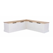 Linon Troyin Two Tone Backless Wooden Storage Nook in Natural and White