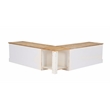 Linon Troyin Two Tone Backless Wooden Storage Nook in Natural and White