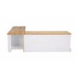 Linon Troyin Two Tone Backless Wooden Storage Nook in Natural and White