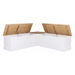 Linon Troyin Two Tone Backless Wooden Storage Nook in Natural and White