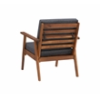 Linon Cooper Outdoor 4 Piece Wood Chat Set with Gray Cushions in Walnut Finish