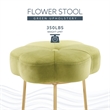 Linon Siena Gold Base Upholstered Flower Shape Vanity Stool in Green Velvet
