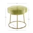 Linon Siena Gold Base Upholstered Flower Shape Vanity Stool in Green Velvet