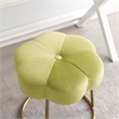 Linon Siena Gold Base Upholstered Flower Shape Vanity Stool in Green Velvet