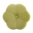Linon Siena Gold Base Upholstered Flower Shape Vanity Stool in Green Velvet