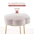 Linon Siena Gold Steel Base Upholstered Flower Shape Vanity Stool in Pink Velvet