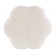 Linon Siena Gold Base Upholstered Flower Shaped Vanity Stool in White Velvet