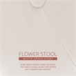 Linon Siena Gold Base Upholstered Flower Shaped Vanity Stool in White Velvet