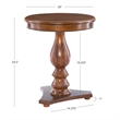 Linon Bree Round Wood Side Table 20