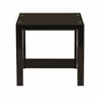 Linon Dart End Table (Set of 2) Top & Bottom Glass Shelves in Glossy Black Steel