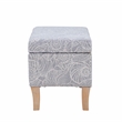 Linon Stephanie Wood Upholstered Storage Ottoman in Stone Gray