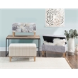 Linon Stephanie Wood Upholstered Storage Ottoman in Stone Gray
