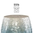 Linon Westly Round Capiz Shell Drum Table in White to Blue Ombre Mosiac