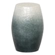 Linon Westly Round Capiz Shell Drum Table in White to Blue Ombre Mosiac