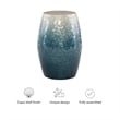 Linon Westly Round Capiz Shell Drum Table in White to Blue Ombre Mosiac