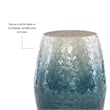 Linon Westly Round Capiz Shell Drum Table in White to Blue Ombre Mosiac