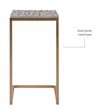 Linon Paola Capiz Shell Fish Mosaic Iron C-Frame Accent Table in Gold/Cream
