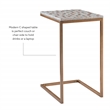Linon Paola Capiz Shell Fish Mosaic Iron C-Frame Accent Table in Gold/Cream