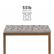 Linon Paola Capiz Shell Fish Mosaic Iron C-Frame Accent Table in Gold/Cream