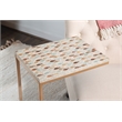 Linon Paola Capiz Shell Fish Mosaic Iron C-Frame Accent Table in Gold/Cream