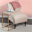 Linon Paola Capiz Shell Fish Mosaic Iron C-Frame Accent Table in Gold/Cream