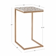 Linon Paola Capiz Shell Fish Mosaic Iron C-Frame Accent Table in Gold/Cream