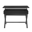 Linon Peggy Lift Top Stand Up Wood Desk with X-Frame Legs in Black