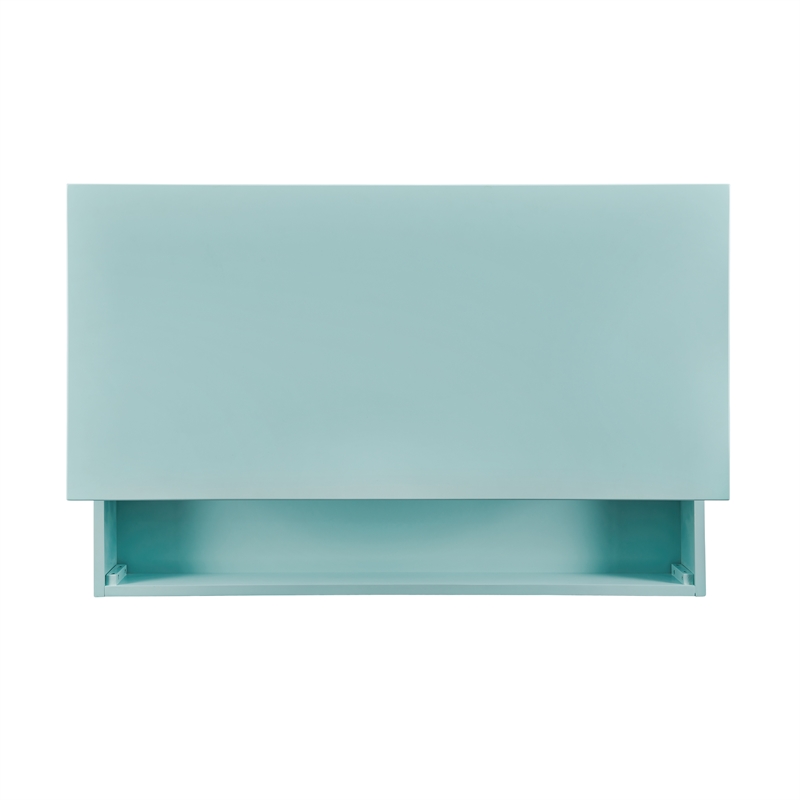 Linon Peggy Lift Top Stand Up Wood Desk with X-Frame Legs in Turquoise Blue