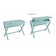 Linon Peggy Lift Top Stand Up Wood Desk with X-Frame Legs in Turquoise Blue