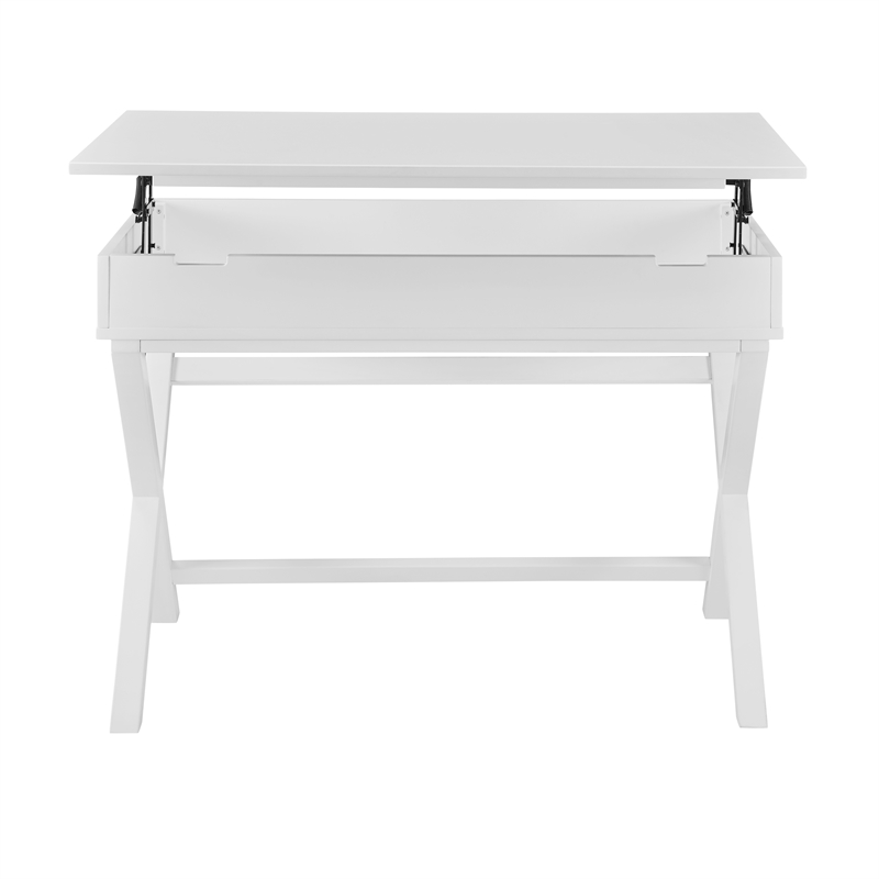 white desk with lift top