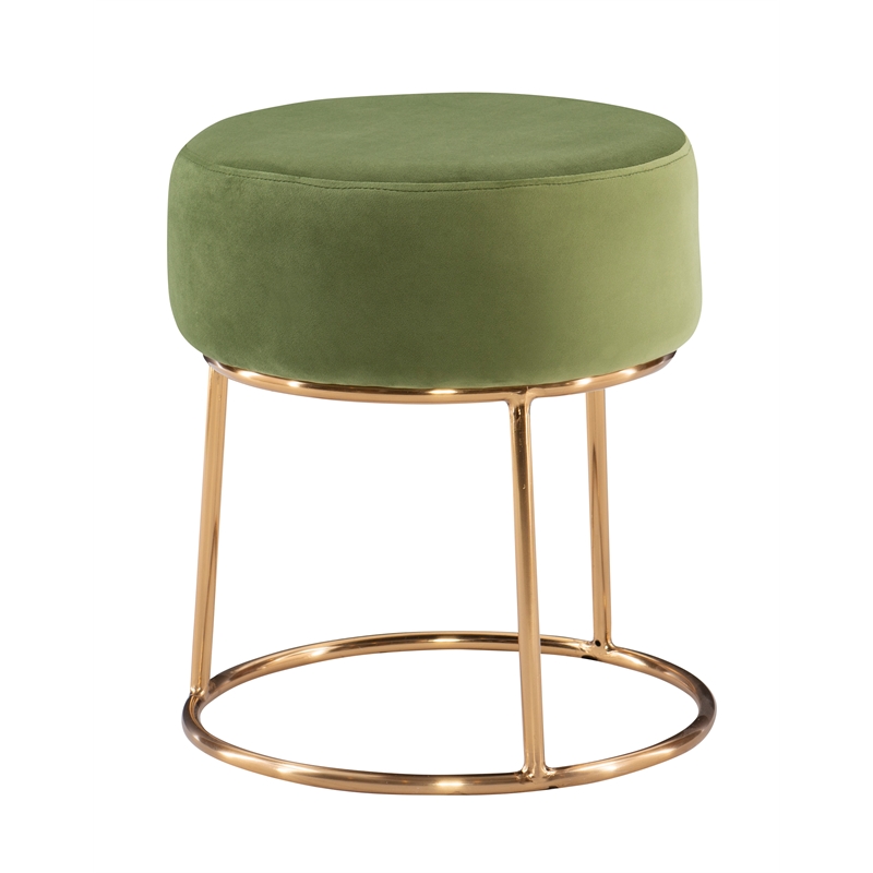 Linon Carly Metal Accent Vanity Stool In Green Cymx1952