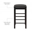 Linon Tifton 3 Piece Wood & Faux Marble Tavern Set Backless Stools in Black