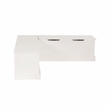 Linon Troyin Backless Corner Nook with Storage in Solid White Pine