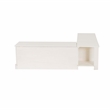 Linon Troyin Backless Corner Nook with Storage in Solid White Pine