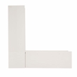 Linon Troyin Backless Corner Nook with Storage in Solid White Pine