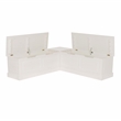 Linon Troyin Backless Corner Nook with Storage in Solid White Pine
