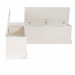 Linon Troyin Backless Corner Nook with Storage in Solid White Pine