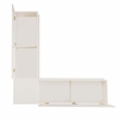 Linon Troyin Backless Corner Nook with Storage in Solid White Pine