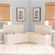 Linon Troyin Backless Corner Nook with Storage in Solid White Pine