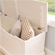 Linon Troyin Backless Corner Nook with Storage in Solid White Pine