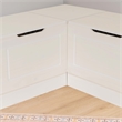 Linon Troyin Backless Corner Nook with Storage in Solid White Pine